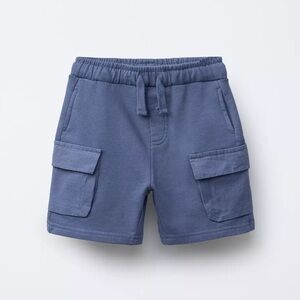 Zara Pebble Blue Cargo Casual Shorts
